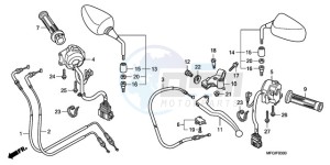 CB600FA France - (F / CMF) drawing HANDLE LEVER/SWITCH/ CABLE