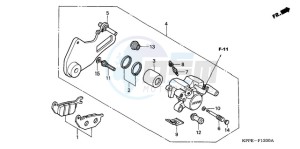 CBR125RWA Australia - (U / WH) drawing REAR BRAKE CALIPER