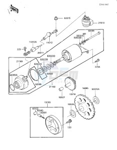 KLF 185 A [BAYOU 185] (A1-A1A) [BAYOU 185] drawing STARTER MOTOR_STARTER CLUTCH