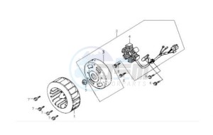 JET SPORT X R 50 drawing FLYWHEEL WITH MAGNETO / FAN