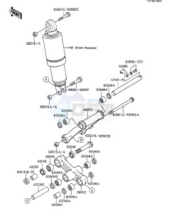 ZX 1100 A [GPZ] (A1-A2) [GPZ] drawing REAR SUSPENSION