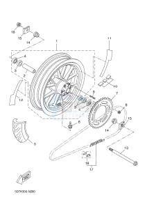 YZF-R125 R125 (5D7P 5D7P 5D7P) drawing REAR WHEEL