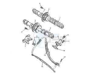 YZF R 750 drawing CAMSHAFT AND TIMING CHAIN