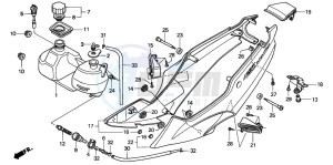 NSR125R drawing SIDE COVER/OIL TANK