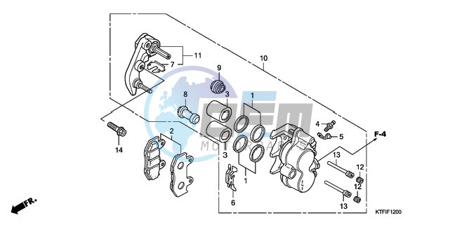 FRONT BRAKE CALIPER (SH125D9/150D9)