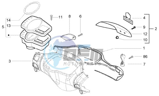 Speedometers Kms. - handlebar cover