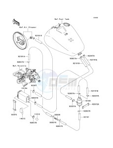 VN 1500 N [VULCAN 1500 CLASSIC FI] (N1-N3) [VULCAN 1500 CLASSIC FI] drawing FUEL EVAPORATIVE SYSTEM