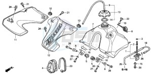 XR70R drawing FUEL TANK (XR70R1/2/3)