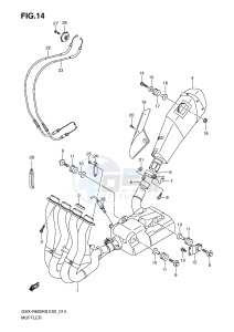 GSX-R600 (E2) drawing MUFFLER