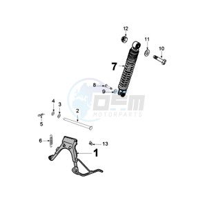 FIGHT 3 A DARKSIDE drawing REAR SHOCK AND STAND