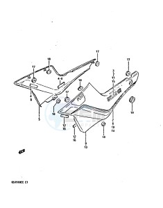 GSX550E (E1) drawing FRAME COVER (GSX550ESD)