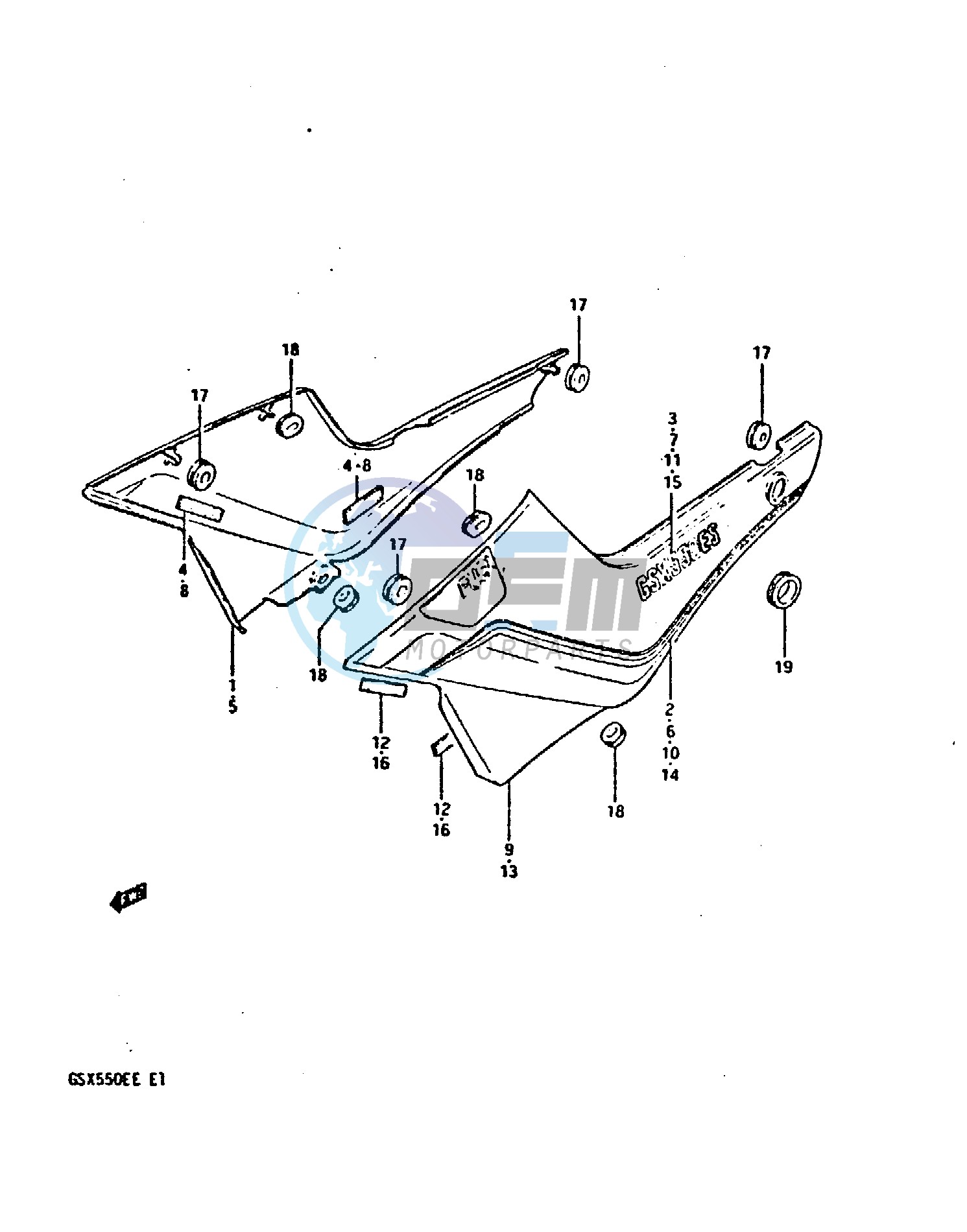 FRAME COVER (GSX550ESD)