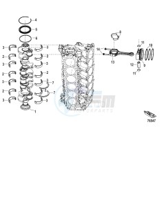 PASSING 125 drawing Crankshaft, Pistons and Connecting Rods