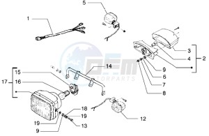 Zulu 50 drawing Front lights and turn signal lamps