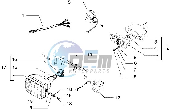 Front lights and turn signal lamps