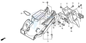 CB600F2 CB600F drawing REAR FENDER