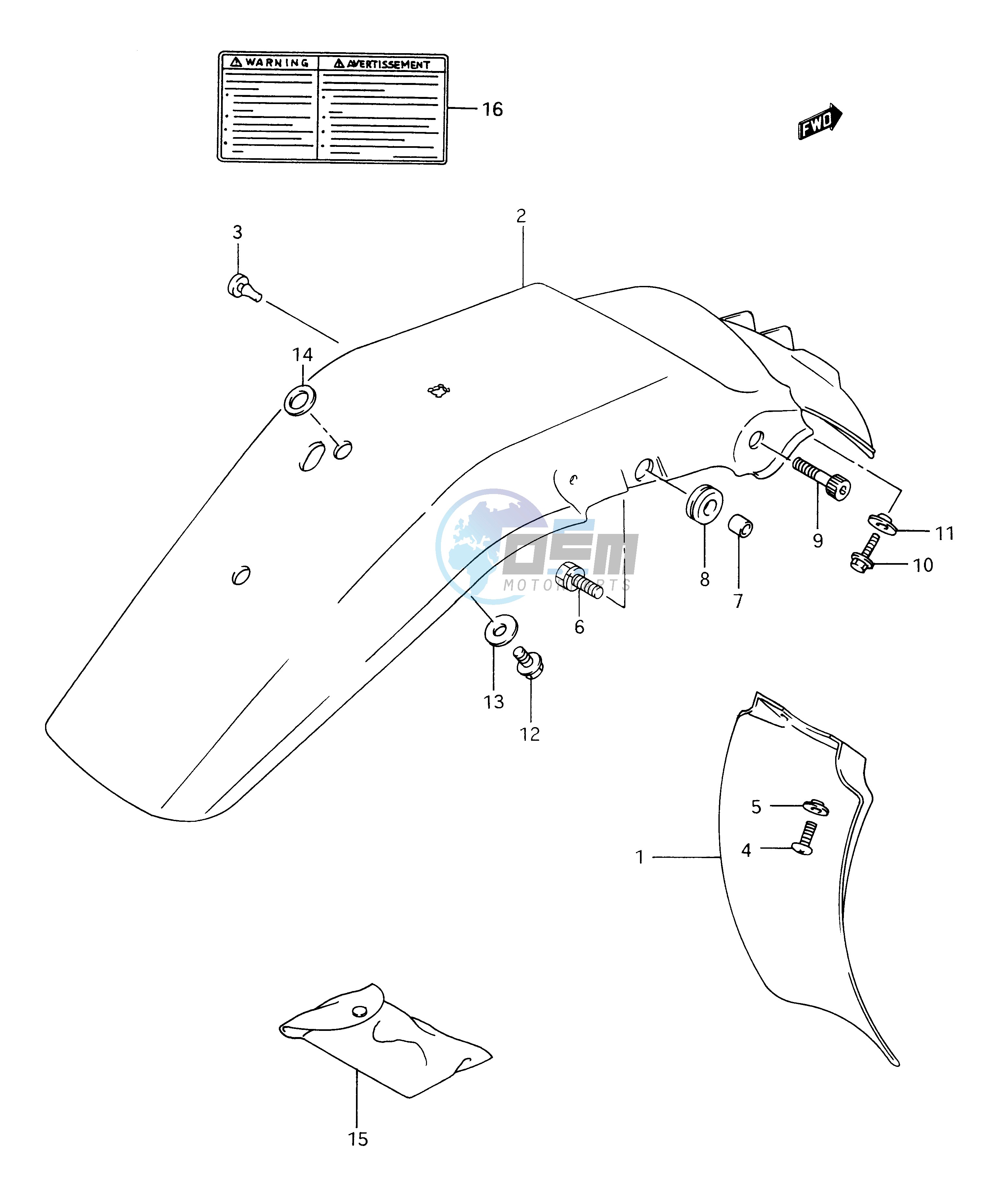 REAR FENDER - LABEL (MODEL R)