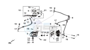 GTS 300i ABS drawing BRAKE CALIPER FOR / BRAKE LEVER CPL