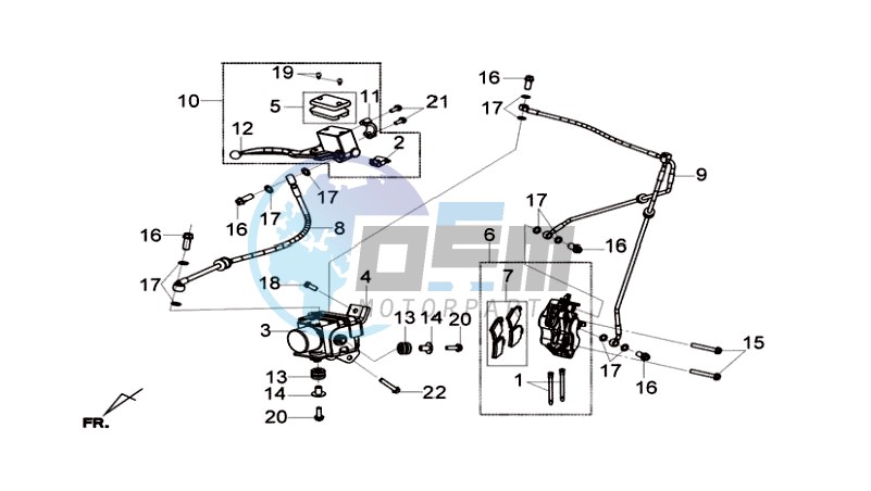 BRAKE CALIPER FOR / BRAKE LEVER CPL