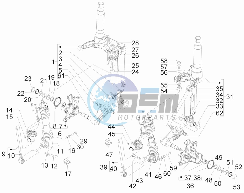 Front fork components (Mingxing)