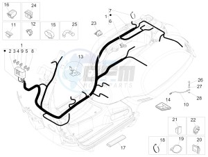 SUPER GTS 125 4T IE ABS-NOABS E3 (EMEA) drawing Main cable harness