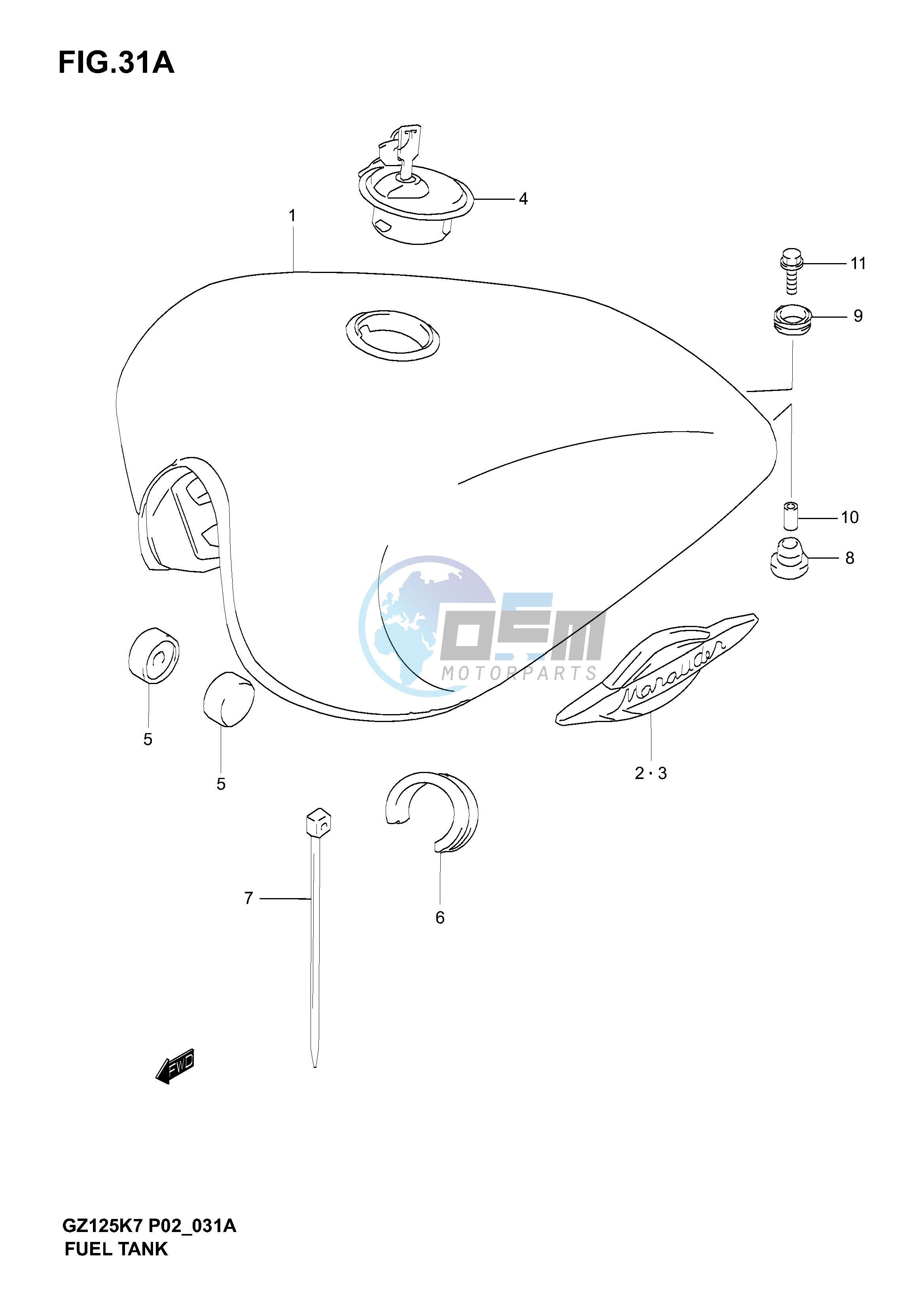 FUEL TANK  (MODEL K5 K6 K7)