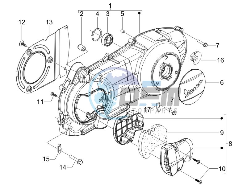 Crankcase cover and cooling