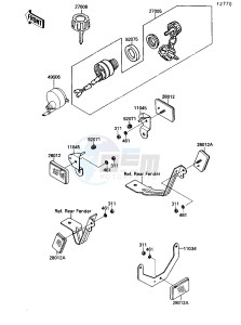 KSF 250 A [MOJAVE 250] (A8-A9) [MOJAVE 250] drawing IGNITION SWITCH