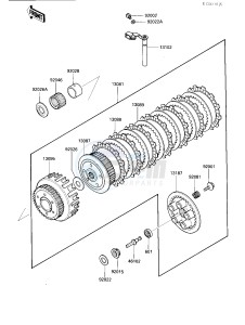 ZX 600 B [NINJA 600RX] (B1) [NINJA 600RX] drawing CLUTCH