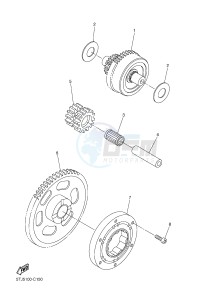 WR450F (1DXD 1DXB 1DXC 1DXE) drawing STARTER CLUTCH