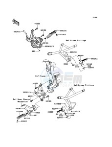 VERSYS KLE650B8F GB XX (EU ME A(FRICA) drawing Footrests