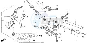 VTR1000SP VTR1000SP-1 drawing HANDLE PIPE/TOP BRIDGE