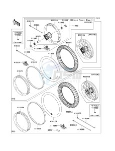 KX 250 T [KX250F] (T8F) T8F drawing WHEELS_TIRES