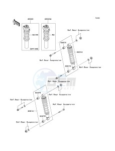 KAF 950 B [MULE 3010 DIESEL 4X4] (B2-B3) [MULE 3010 DIESEL 4X4] drawing SHOCK ABSORBER-- S- -