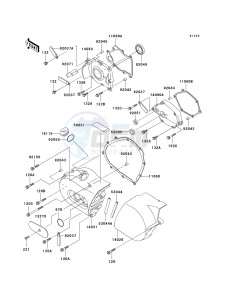 VN 800B [VULCAN 800 CLASSIC] (B6-B9) [VULCAN 800 CLASSIC] drawing LEFT ENGINE COVER-- S- -