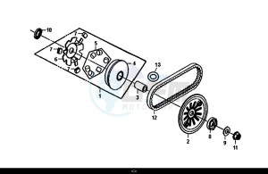 ORBIT III 50 (45 KM/H) (XE05W1-EU) (L8-M0) drawing MOVABLE DRIVE FACE ASSY