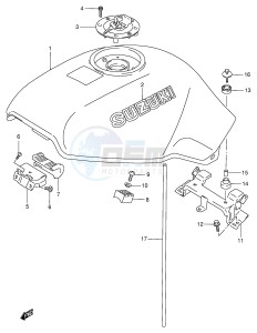 VX800 (E4) drawing FUEL TANK (MODEL R T)