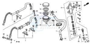 CB600F CB600F drawing REAR BRAKE MASTER CYLINDER