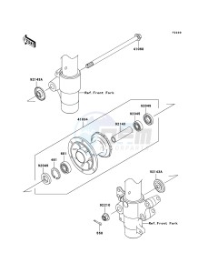 KX85 / KX85 II KX85A7F EU drawing Front Hub