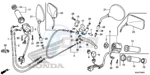 VT750C2BE Shadow - VT750C2B-E UK - (E) drawing HANDLE LEVER/ SWITCH/ CABLE