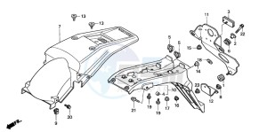 XR400R drawing REAR FENDER (XR400RY,1,2,3-ED)