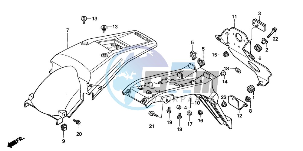 REAR FENDER (XR400RY,1,2,3-ED)