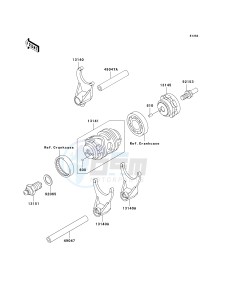 KX 250 T [KX250F] (7F) T7F drawing GEAR CHANGE DRUM_SHIFT FORK-- S- -