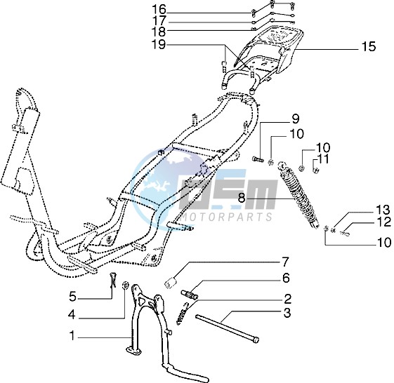 Rear shock absorber-Stand