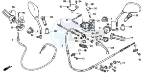 SH125S drawing HANDLE LEVER/SWITCH/CABLE