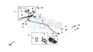 GTS 125I drawing BRAKE CALIPER FOR / BRAKE LEVER CPL