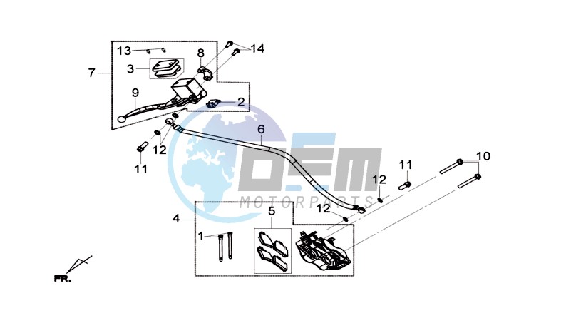 BRAKE CALIPER FOR / BRAKE LEVER CPL