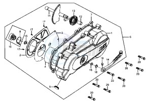 MIO - 50 cc drawing CRANKCASE-COVER LEFT