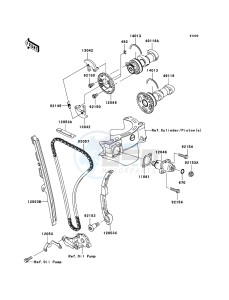 KLX450R KLX450A9F EU drawing Camshaft(s)/Tensioner