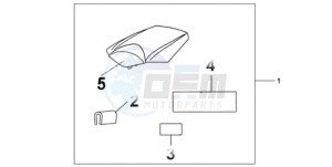 CBR1000RA9 Europe Direct - (ED / ABS MME REP) drawing REAR SEAT COWL CANDY TAHITIAN BLUE